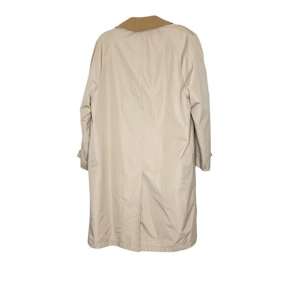 Jos A. Banks Vintage Tan Trench Coat Zip in Wool Liner and Button Collar 40 Long - Picture 4 of 15